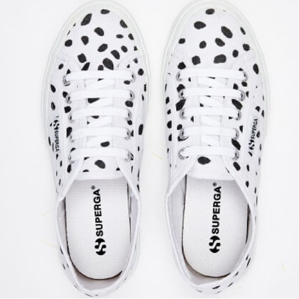 Superga Dalmatian Canvas Sneakers, size 7